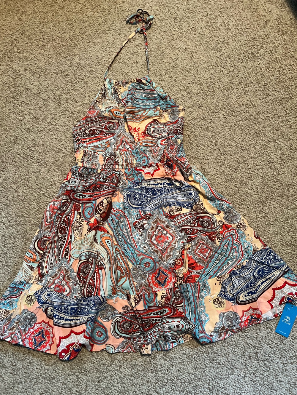 Cupshe Multicolor Paisley Maxi Dress - Blue, Red, Cream, Turquoise